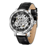  Relógio Masculino, Esqueleto Mecânico Steampunk, Automático