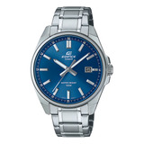 Relógio Masculino Casio Efv-150d-2avudf Edifice, Pulseira Cinza, Moldura Cinza, Fundo Azul