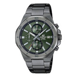 Relógio Masculino Casio Efv-640dc-3avudf Edifice, Cor Da Pulseira: Preto, Cor De Fundo, Verde