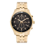 Relógio Masculino Dourado Technos Original Js15fe/4p Cor Do Fundo Preto