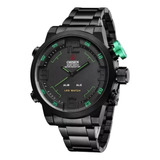 Relógio Masculino Esportivo Ohsen Duplo Mostrador Grande Aço