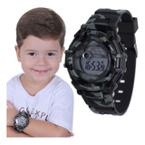 Relógio Masculino Infantil Camuflado Prova Dagua Digital