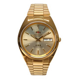 Relógio Masculino Orient Automatico Dourado Prova Da Agua