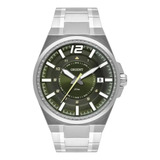 Relógio Masculino Orient Prata Fundo Verde Antigo Data + Nf