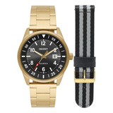 Relógio Masculino Solar Tech Orient Dourado Mgss1253 P2kx
