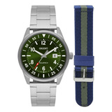 Relógio Masculino Solar Tech Orient Prata Mbss1450 E2sx