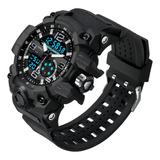 Relogio Masculino Sport Militar Shock Tatico Prova D'água Cor Da Correia Preto / Pulseira Preto