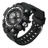 Relogio Masculino Sport Militar Shock Tatico Resistente A Água Cor Da Correia Preto / Pulseira Preto