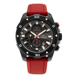 Relógio Masculino Technos Carbon Vermelho Entrega Imediata Cor Da Correia Preto Cor Do Bisel Preto Cor Do Fundo Preto