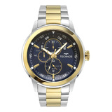 Relógio Masculino Technos Grandtech Prateado E Dourado