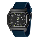 Relógio Masculino X-watch Analógico Sport Quadrado Xgpp1022 Cor Da Correia Azul-marinho Cor Do Bisel Preto Cor Do Fundo Preto