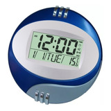 Relógio Mesa Parede 20cm Jh6870 Azul Digital Com Termômetro