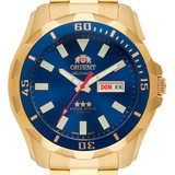 Relógio Orient 469gp078f D1kx Masculino Dourado Azul