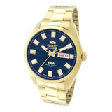 Relógio Orient Automático Masculino Dourado Aço Inox.
