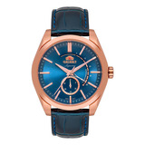 Relógio Orient Automático Ne5rc001 A1dx Cor Da Correia Preto Cor Do Bisel Rosé Cor Do Fundo Azul
