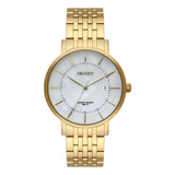 Relógio Orient Feminino Fgss1164 B1kx Dourado Analogico Cor Do Fundo Prata