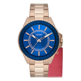 Relógio Orient Feminino Rose Fundo Azul Mtss0002 - Crystal