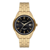 Relógio Orient Feminino Social Fgss1238 P2kx Dourado Aço Cor Do Fundo Preto