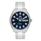Relógio Orient Masculino Automatic Fundo Azul Prova Dágua Cor Da Correia Prateado Cor Do Bisel Prateado