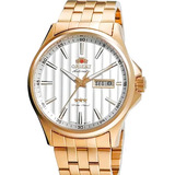 Relógio Orient Masculino Automático 469gp043 S1kx Cor Da Correia Dourado Cor Do Bisel Dourado Cor Do Fundo Branco