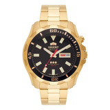 Relógio Orient Masculino Automático 469gp078 P1kx Dourado Pr Cor Do Bisel Preto Cor Do Fundo Preto