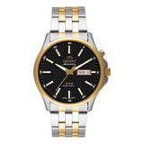 Relógio Orient Masculino Automatico 469tt043 P1sk Cor Da Correia Misto Cor Do Bisel Dourado Cor Do Fundo Preto