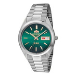 Relógio Orient Masculino Automático 469wb7a E1sx Verde Cor Da Correia Prata Cor Do Bisel Prata