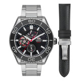 Relógio Orient Masculino Automático Superior Yn8ss002 P1sx Cor Da Correia Aço Inoxidável Cor Do Bisel Preto Cor Do Fundo Preto