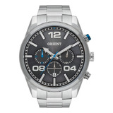 Relógio Orient Masculino Cronógrafo Prata Uso Casual Social Cor Da Correia Prateado Cor Do Bisel Prateado Cor Do Fundo Grafite