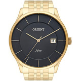 Relogio Orient Masculino Dourado Preto Fino Slim Minimalista