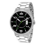 Relógio Orient Masculino Mbss1381 P2sx Prata Aço Prova Dagua Cor Do Fundo Preto