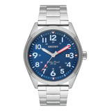 Relógio Orient Masculino Mbss1396 D2sx Azul Com Calendário