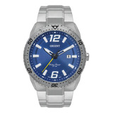 Relógio Orient Masculino Neo Sports Aço Mbss1474 D2sx Azul Correia Prateado Bisel Prateado