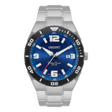 Relógio Orient Masculino Prata Azul Mbss1476 D2sx Quartz