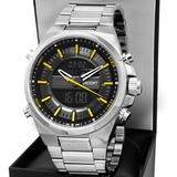 Relógio Orient Masculino Prata Neo Sports Dual Timer Em Aço
