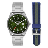 Relogio Orient Masculino Solar Prata Verde Original