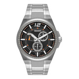 Relógio Orient Mbssm090 G2sx Aço Preto Laranja Mbss M090