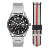 Relógio Orient Prata Masculino Mbss1451 P2sx Cor Do Bisel Prateado Cor Do Fundo Preto E Lcd Negativo