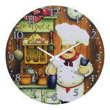 Relógio Parede Cozinheiro Cozinha Chefe Vintage Retrô 30cm