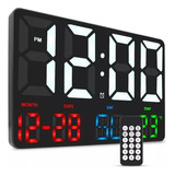Relógio Parede Digital Led Termômetro Data Alarme Controle