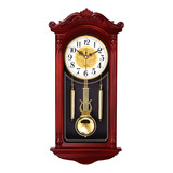 Relógio Parede Estilo Madeira Antigo Pêndulo Grande 63cm A66