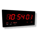 Relógio Parede Led Digital Grande 47cm Data Termômetro Firma