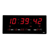 Relógio Parede Led Digital Grande Calendário Temperatura