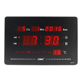 Relógio Parede Mesa Digital Calendário Termômetro Alarme