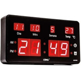 Relógio Parede Mesa Led Digital Calendário Termômetro L15