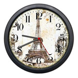 Relógio Parede Sala Cozinha Vintage Retrô Torre Eiffel