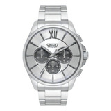 Relógio Prata Masculino Orient Mbssc238 S3sx Cor Do Bisel Prateado Cor Do Fundo Prateado
