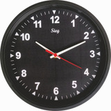 Relógio Redondo Preto Fundo Preto Liso 28cm
