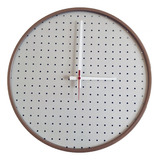 Relógio Round Marrom Mostrador Branco Perfurado 50 Cm