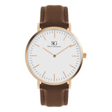 Relógio Saint Germain Bronx Rosé Gold 40mm Marrom Branco